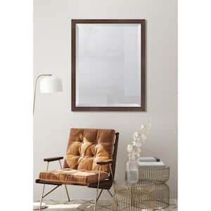 Medium Rectangle Burgundy Beveled Glass Contemporary Mirror (32.75 in. H x 25 in. W)