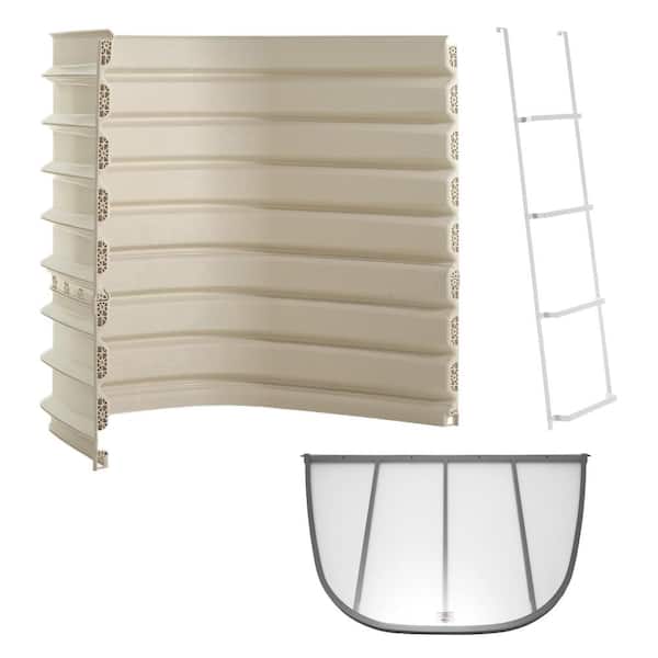 Rockwell Denali 60 in. x 39 in. x 60 in. Composite Window Well with Polycarbonate Cover and Ladder