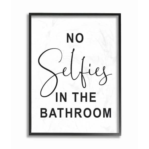 No Selfies Bathroom Black, Black Framed Artwork For Bathroom