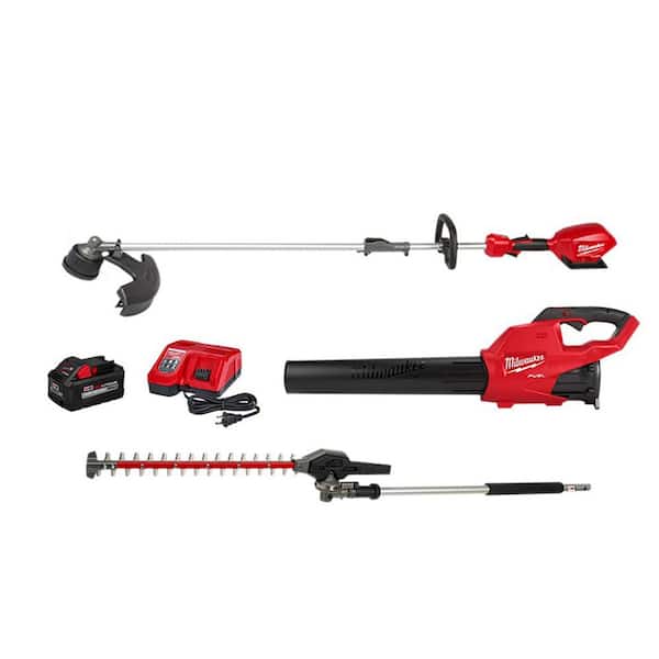 Milwaukee 3000-21-49-16-2719 M18 FUEL 18V Brushless Cordless QUIK-LOK String Trimmer/Blower Combo Kit with Hedge Trimmer Attachment (3-Tool) - 1