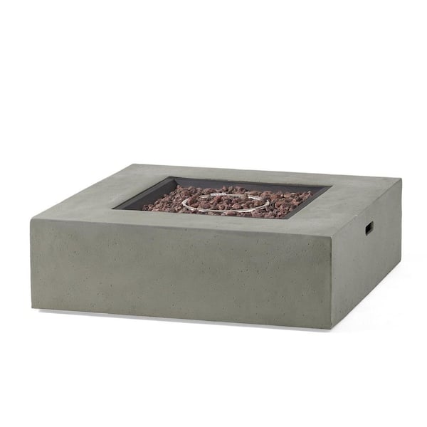 Outdoor 40 in. Light Gray Square MGO 50000Btu Patio Fire Pit Table