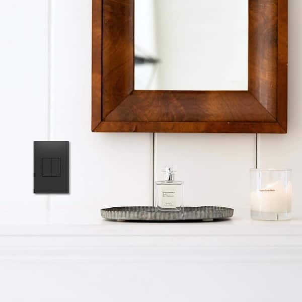 adorne Half Size Decorator/Rocker Blank Wall Plate Insert, Graphite (1-Pack)