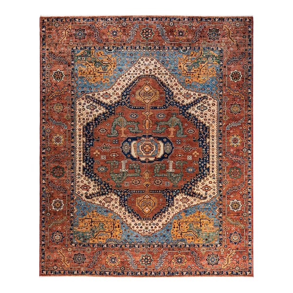 Serapi Orange 8 ft. x 10 ft. Tribal Wool Indoor Area Rug