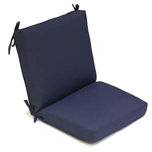 20 in. x 19 in. Outdoor Deluxe Mid Back Dining Chair Cushion in Midnight