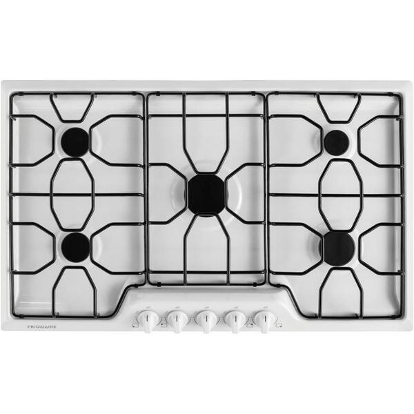 Frigidaire 36 in. Gas Cooktop in White with 5 Burners