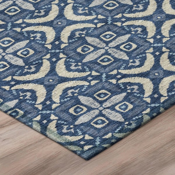 Chantille Machine Washable Indoor/Outdoor Abstract ACN2924 Navy 3 ft. x 5 ft. Area Rug