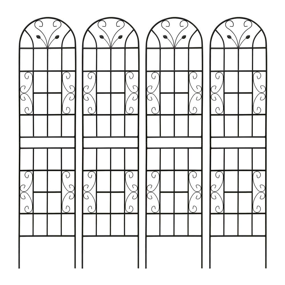 4-Piece Black Metal Garden Trellis 19.7 x 86.7 in. Rustproof Trellis for Climbing Plants Outdoor Rustproof Plant Support price history on PriceWatchPro