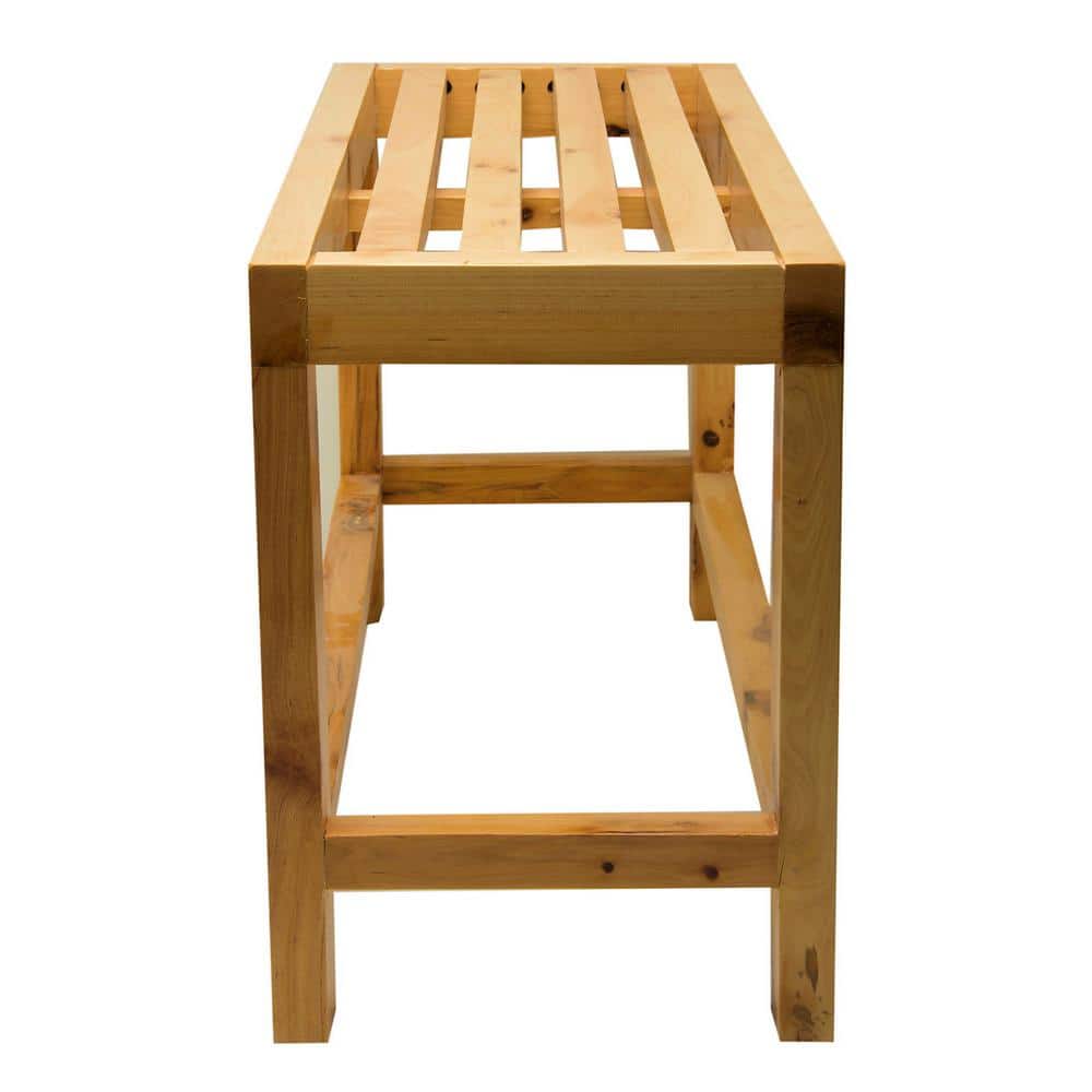Natural Cedar Wood 26" Slated Single Person Bench