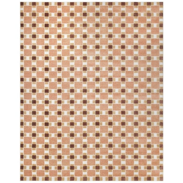 Nordic Rust 8 ft. x 10 ft. Geometric Contemporary Area Rug