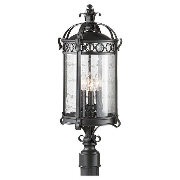 Generation Lighting Chancellor 3-Light Black Sable Outdoor Post Light