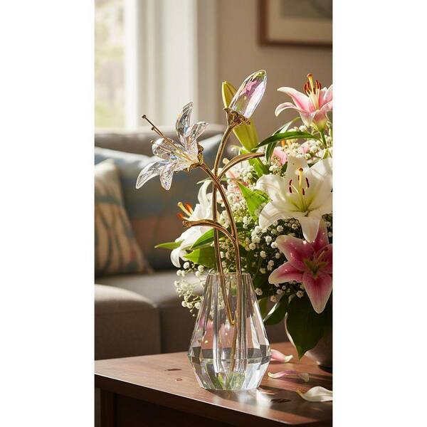 lily♡ 5.9 in. x 2.7 in. Multi-Colored Crystal Artificial Tiger Lily with