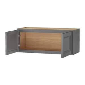 Keyport Shaker 30 in. W x 12 in. D x 12 in. H Plywood Ready To Assemble Wall Bridge Kitchen Cabinet in Charcoal