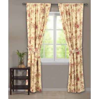 Multi Colored Floral Rod Pocket Sheer Curtain - 42 in. W x 84 in. L