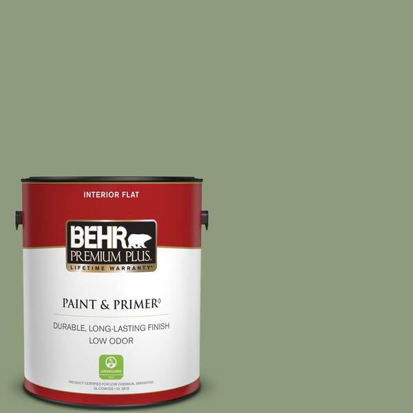 BEHR PREMIUM PLUS 1 gal. #ICC-76 Herbal Scent Flat Low Odor Interior Paint & Primer