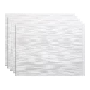 18.25 in. x 24.25 in. Ripple Vinyl Backsplash Panel in Matte White (5-Pack)