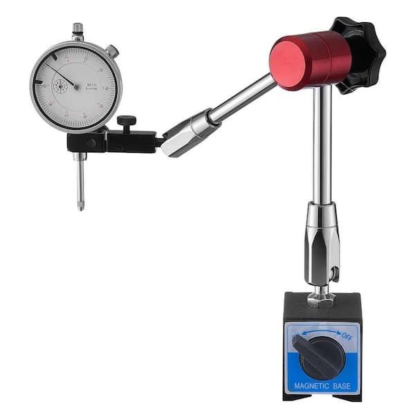 Dial Test Indicator with Magnetic Flexible Base Stand, 0.001 in. Accuracy, 0-1 in. Range, Fine Adjustable Long Arm