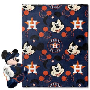 MLB Astros Pitch Crazy Mickey Hugger Pillow & Silk Touch Throw Blanket Set