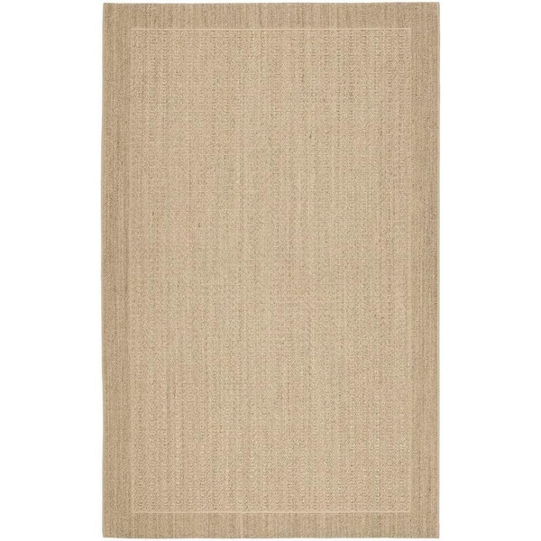 SAFAVIEH Palm Beach Desert Sand Doormat 3 ft. x 5 ft. Solid Border Area Rug