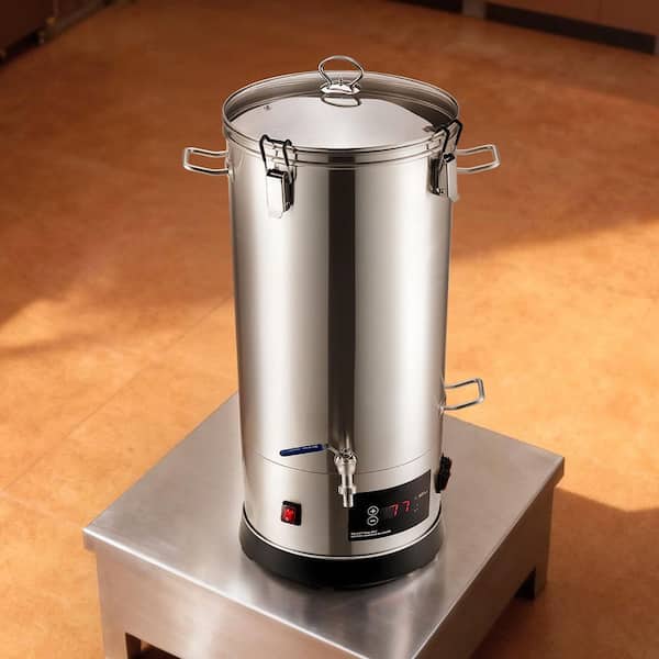 8 Gal. Stainless Steel Beer Brewing Equipment, 1500W All-in-One Home Brewing Kit with Tall Strainer & Reinforced Handle