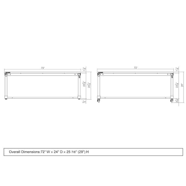 Husky 72 in. W White Adjustable Height Worktable HOLT72XDBJ2 - The