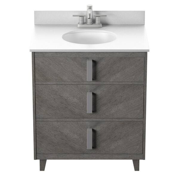 Twin Star Home Transitional 30 In Bath Vanity With Drawers Gray Stone Top White Basin 30bv584 B523 The Depot Twin Star Home Transitional 30 In Bath, Malea Vanity Home Hardware