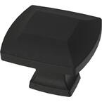 Scalloped Footing 1-3/16 in. (30 mm) Matte Black Rectangular Cabinet Knob