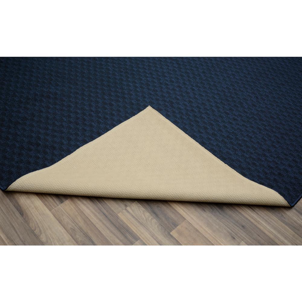 Navy Medallion Tufted Synthetic 9' x 12' Area Rug