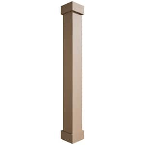 10 in. x 10 ft. Rough Sawn Endurathane Faux Wood Non-Tapered Square Column Wrap w/ Standard Capital & Base