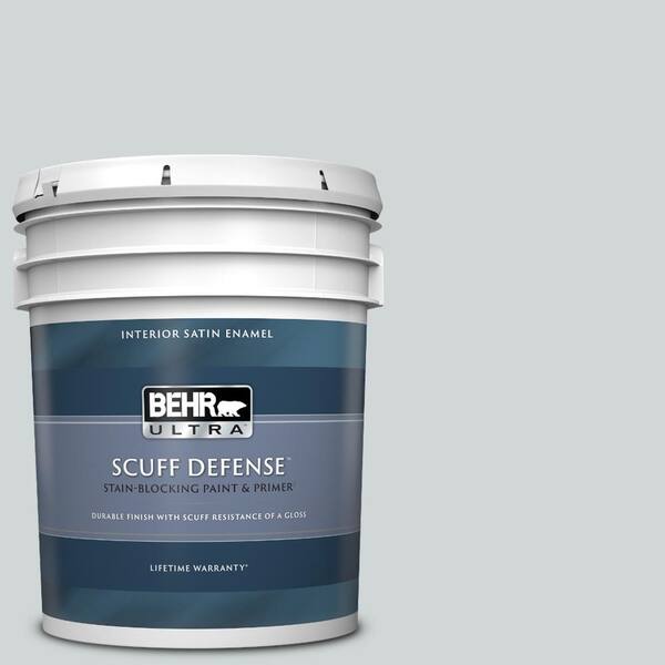 BEHR ULTRA 5 gal. #750E-2 Twilight Gray Extra Durable Satin Enamel Interior Paint & Primer