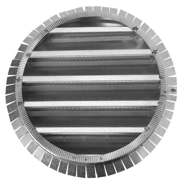 Gibraltar Building Products 18 in. x 18 in in. Round Metallic Galvanized Steel Built-in Screen Gable Louver Vent