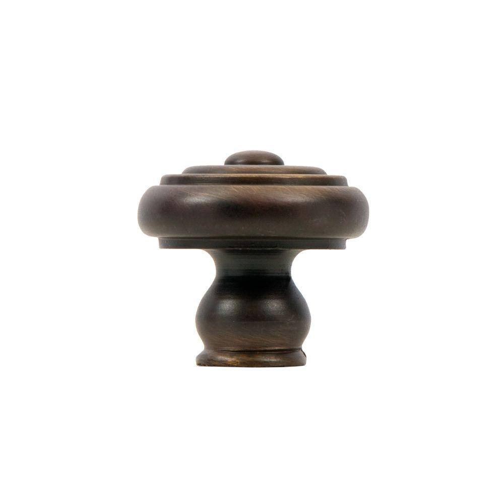 Garner Vintage Brass Round Mushroom Knob with Mounting Hardware