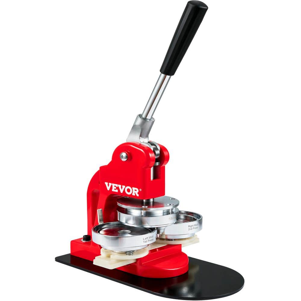 VEVOR Button Maker Machine Badge Pin Machine 2.25 in. 58 mm 500 Free