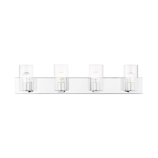 AVIANCE LIGHTING Ashford 35.5 in. 4-Light Polished Chrome Vanity Light with Clear Glass