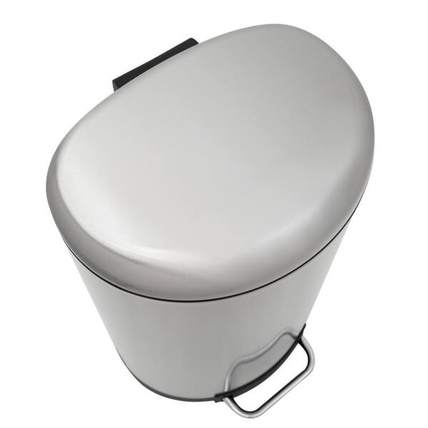 HOUSEHOLD ESSENTIALS 50 l/13 Gal. Oval Stainless Steel Trash Can with Step  Large Plastic Liner 94207-1 - The Home Depot