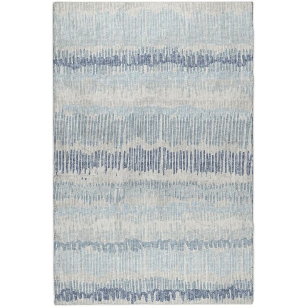 Dream Shag Premium Machine Washable Abstract ADS37 Blue 8 ft. x 10 ft. Area Rug