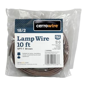 10 ft. 18/2 Brown Stranded Copper Lamp Wire