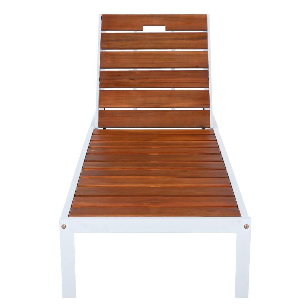 Acacia Wood Outdoor Chaise Lounges with Adjustable Backrest and wheels for Patio, Poolside or Beach price history on PriceWatchPro