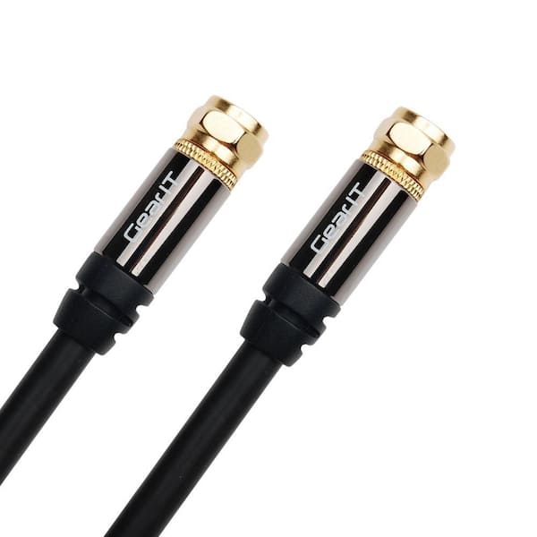 GearIt 6 ft. Coaxial RG6 Digital Audio/Video Cable with F-Type Connector - Black (2-Pack)