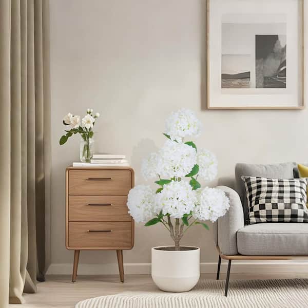 Garvee 3 ft. Artificial Hydrangea Tree, Faux Tree With Flowers And Leaves, 36 in. Faux Hydrangea Flower