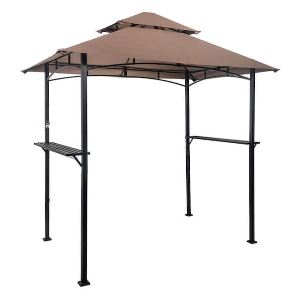 Karl home Outdoor 8 ft. W x 5 ft. D x 8 ft. H Brown Grill Gazebo