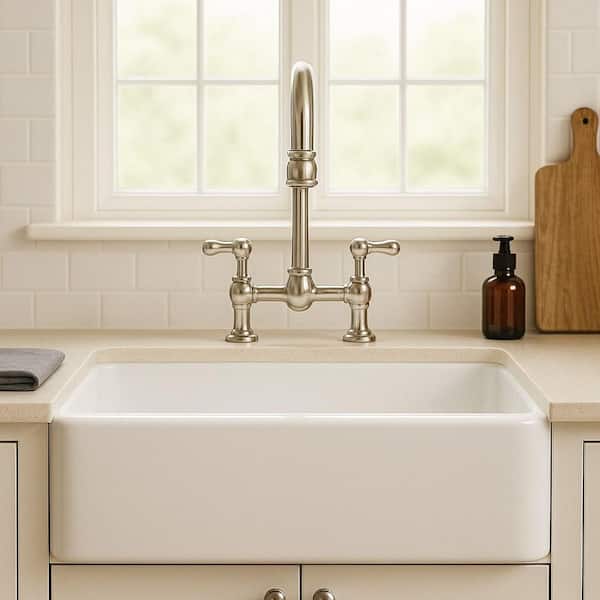Turner 30 in. Farmhouse Apron Front Undermount Single Bowl Crisp White Fireclay Kitchen Sink