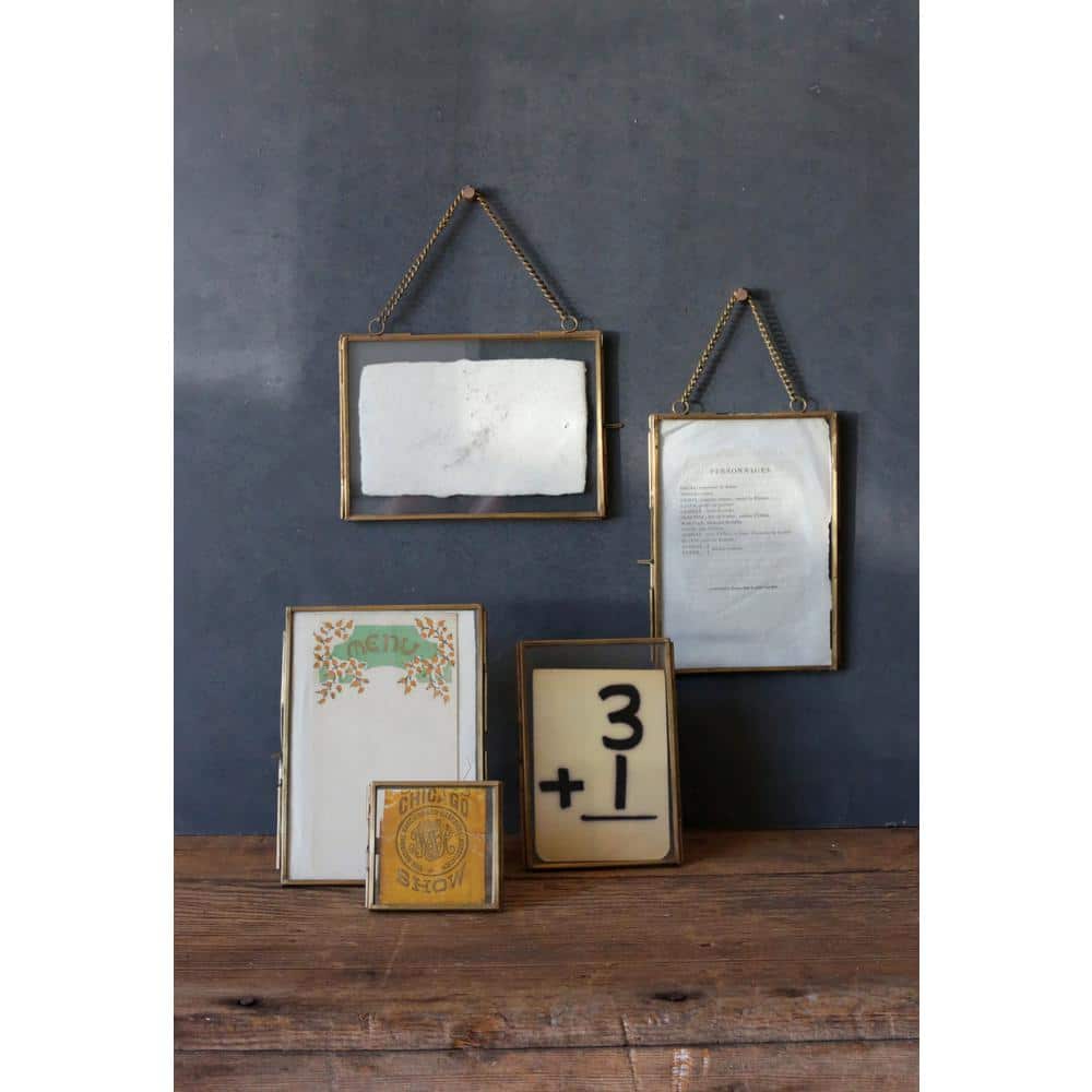 Classic Brass and Glass 4x6 Floating Photo Frame