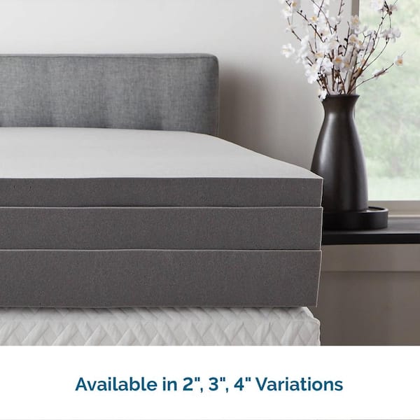 Details about   4 Inch Ventilated Memory Foam Topper Bamboo Charcoal Infusion Responsive Comfort 
