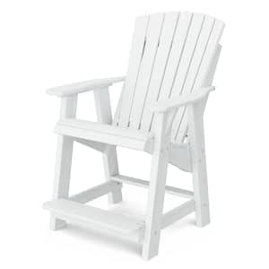 Heritage White Plastic Outdoor High Adirondack Chair