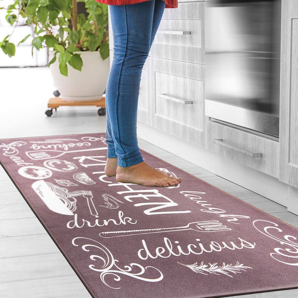 Black Rectangular Non-slip Anti-Fatigue Kitchen Mat