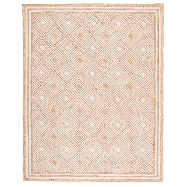 SAFAVIEH Natural Fiber Beige/Ivory 8 ft. x 10 ft. Woven Border Area Rug