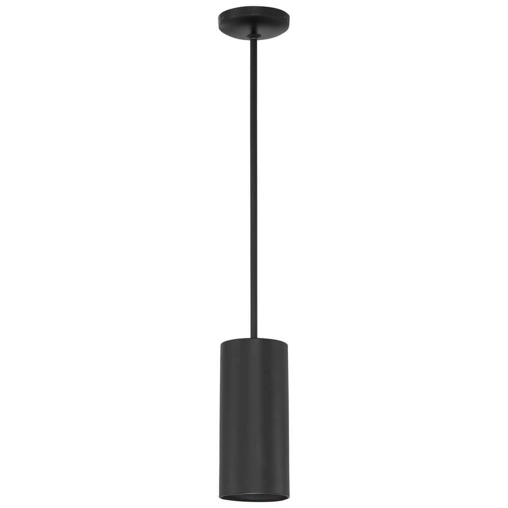 Pilson Matte Black Metal Mini LED Pendant, 10.5" Height