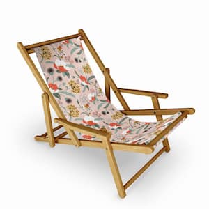 Heather Dutton Poppy Meadow Blush Folding Sling Outdoor Lounge Chair