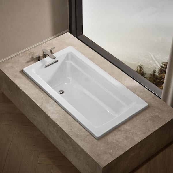 Archer 60 in. x 32 in. Rectangular Soaking Bathtub with Reversible Drain in White