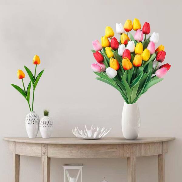 Afoxsos 13 in. Multi-Colored Indoor/Outdoor Artificial Tulips